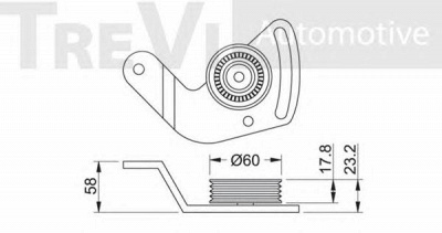 TREVI AUTOMOTIVE ta1028 -  Натяжной ролик, поликлиновой  ремень